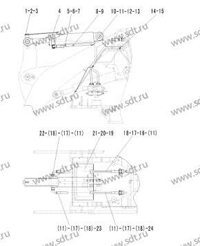 Гидроцилиндр ковша  HSGF-140х80х502-952 - 4120000868