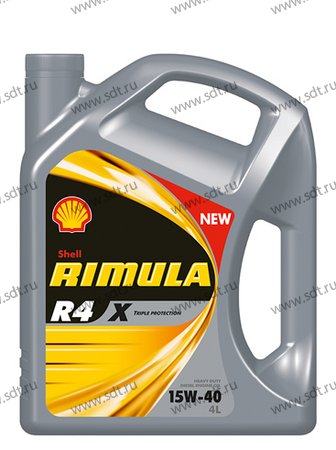 Масло моторное для дизельных двигателей Shell RIMULA R4 X 15w-40 (4л) - 550045011 