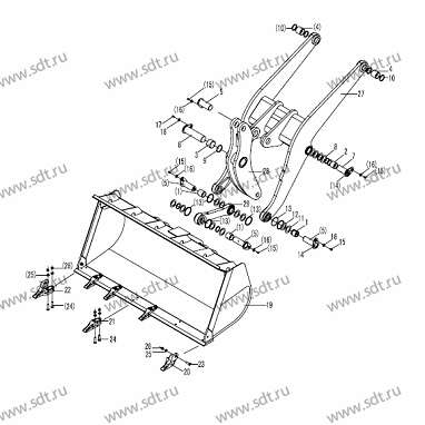 Палец стрелы (средний) LGB301-60х85х150-40Cr - 4043000119